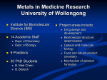 University of Wollongong - Research Network for Metals in Medicine