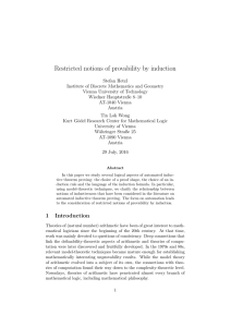 Restricted notions of provability by induction