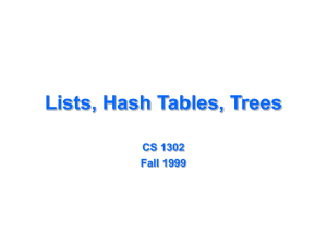 Lists, Hash Tables, Trees - NEMCC Math/Science Division