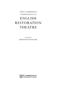english restoration theatre - Assets