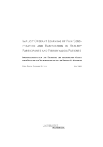 Implicit Operant Learning of Pain Sens