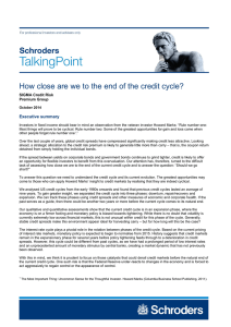 How close are we to the end of the credit cycle?