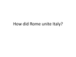 How did Rome unite Italy?