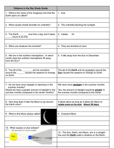 Sun Moon and Stars Study Guide