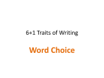 6+1 Traits of Writing Word Choice