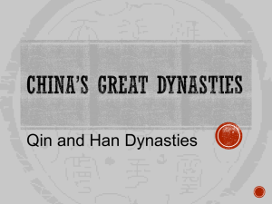 Qin and Han Dynasty - St. Mary Parish Schools