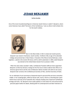 Judah Benjamin - Jewish American Society for Historic Preservation
