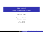 STA 490H1S Initial Examination of Data