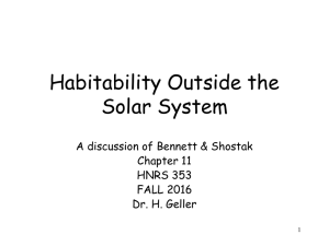Habitability - Department of Physics and Astronomy
