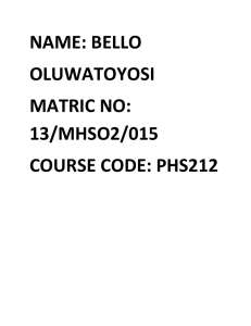 13/mhso2/015 course code: phs212 physiology of