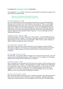 telescopes timeline - Institute of Astronomy