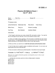 ID CODE: A Physics 202 Midterm Exam 1 Oct 2 , 2012