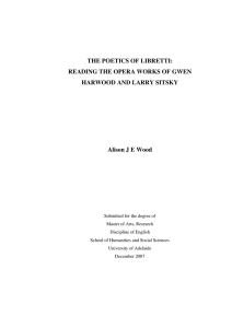 THE POETICS OF LIBRETTI: READING THE OPERA WORKS OF