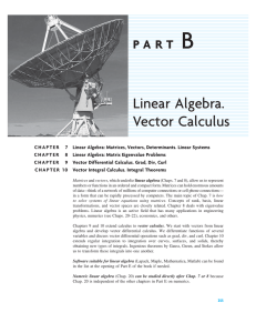 Linear Algebra. Vector Calculus