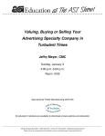 Valuing, Buying or Selling Your Advertising Specialty Company in
