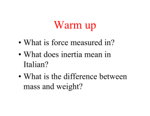 4.2 Force and Inertia