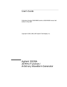 Agilent 33220A 20 MHz Function / Arbitrary Waveform Generator