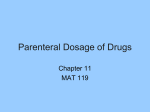 Parenteral Dosage of Drugs