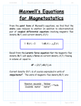 Maxwell`s Equations for Magnetostatics
