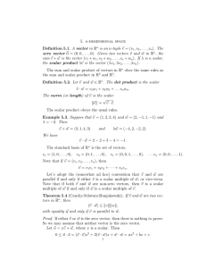 5. n-dimensional space Definition 5.1. A vector in R n is an n