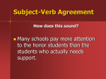 Subject-Verb Agreement - Rochester Community Schools