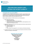 high risk skin cancer clinic: criteria for patient eligibility