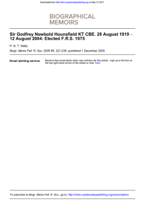 Sir Godfrey Newbold Hounsfield KT CBE. 28 August 1919