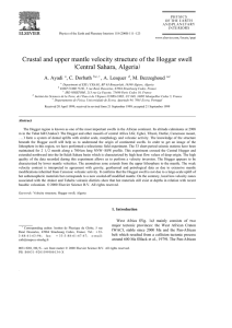 Crustal and upper mantle velocity structure of the Hoggar swell