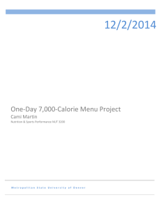 One-Day 7000-Calorie Menu Project