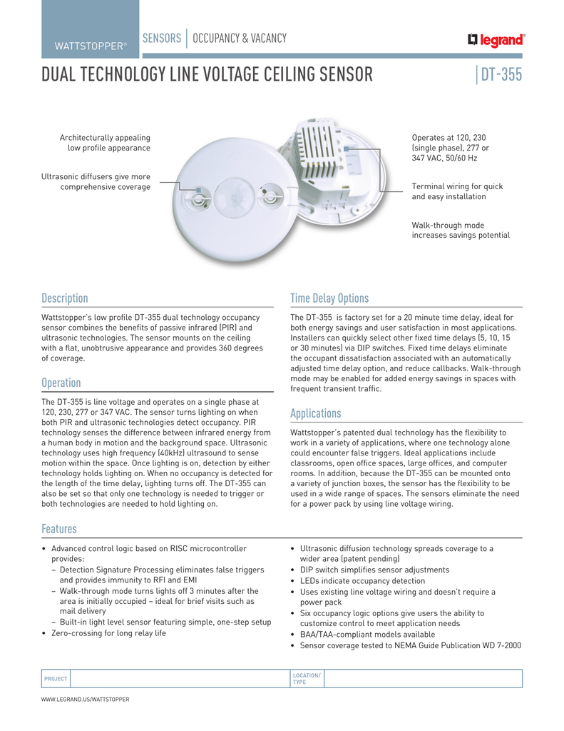 Dual Technology Line Voltage Ceiling Sensor