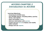 ACCESS Chapter 4 Tables and Queries