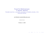 French For Mathematicians: A linguistic approach