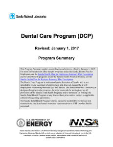 2016 Dental Care Program (DCP) Program Summary