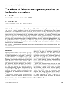 The effects of fisheries management practises on freshwater