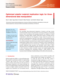 Optimized stateful material implication logic for three