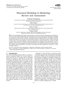 Structural Modeling in Marketing: Review and Assessment