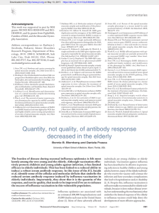 Quantity, not quality, of antibody response decreased in the elderly
