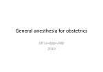 General anesthesia for obstetrics