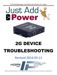 2G Troubleshooting – Just Add Power HD over IP