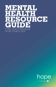 Mental Health Resource Guide for Individuals and Families