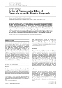 Review of Pharmacological Effects of Glycyrrhiza sp. and its