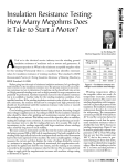 Insulation Resistance Testing: How Many Megohms