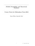 ST2351 Probability and Theoretical Statistics Course Notes for