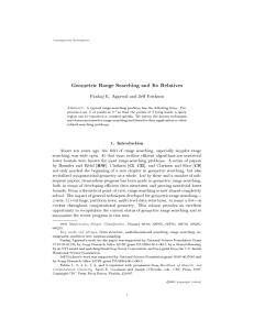 Geometric Range Searching and Its Relatives