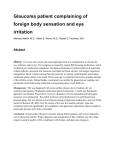 Glaucoma patient complaining of foreign body sensation and eye