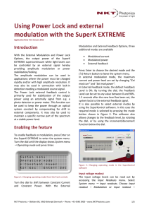 Using Power Lock and external modulation with the SuperK
