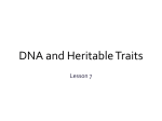DNA and Heritable Traits - JA Williams High School