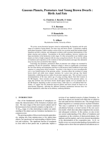 Gaseous Planets, Protostars And Young Brown Dwarfs