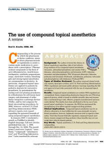 The use of compound topical anesthetics