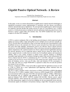 Gigabit Passive Optical Network- A Review